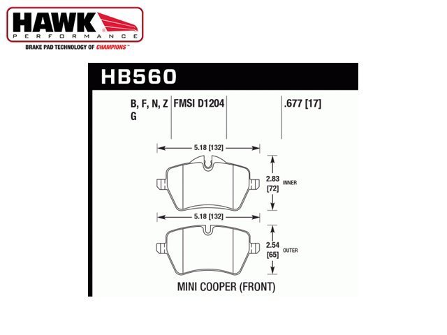 【Power Parts】HAWK HPS 5.0 來令片(前) MINI COUNTRYMAN R60 2011-