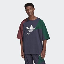 南◇2022 6月 ADIDAS LOGO 短袖上衣 短T LOGO 拼接 三葉草 男款 藍綠紅 HC4497