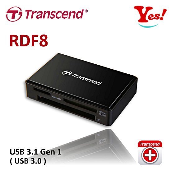 【Yes❗️公司貨】創見 Transcend MicroSD SD CF 卡 RDF8-黑/白 USB 3.0 讀卡