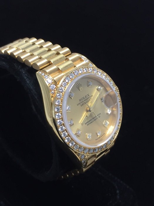 【益成當舖】流當品 黃K勞力士ROLEX79158型女錶 750-18K黃金ROLEX 原鑲鑽圈鑽角十鑽面