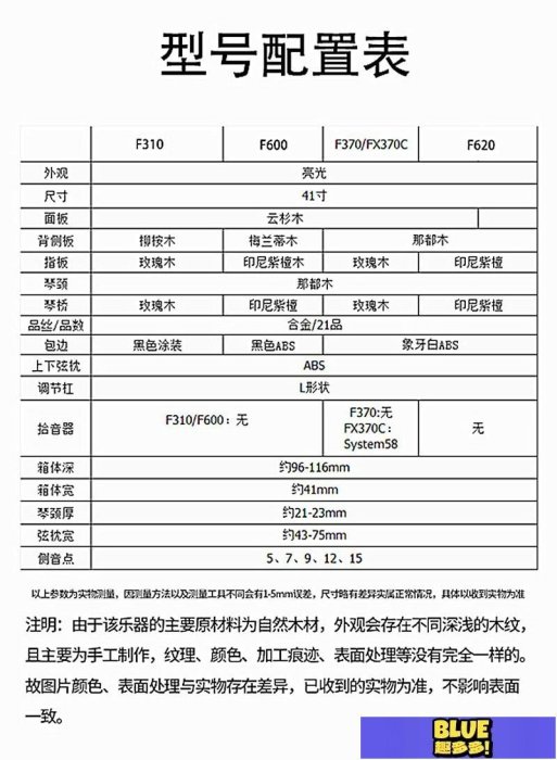 YAMAHA雅馬哈吉他F310 F600民謠41寸吉他f310f600 初學者入門學生-趣多多