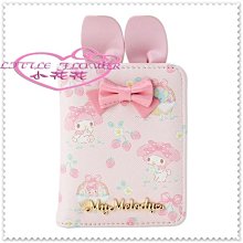 小花花日本精品♥ Hello Kitty  票卡夾 證件套  票卡套 車票套  粉色兔耳櫻桃 58882603