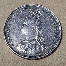 英國 1887年維多利亞女王 銀幣