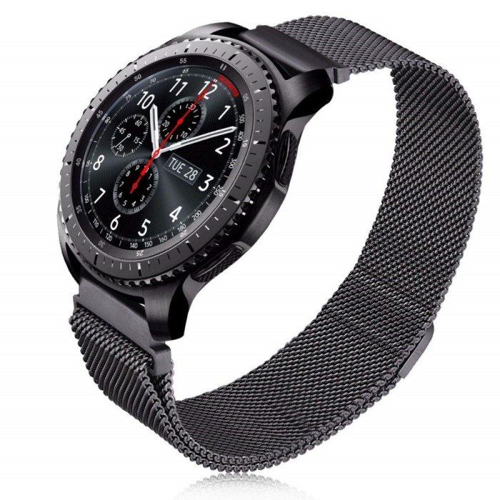 三星Gear S3/s2/pro錶帶智能手錶不銹鋼米蘭金屬samsung Galaxy Watch42MM/46MM橡膠硅膠個性潮透氣腕帶自拆1