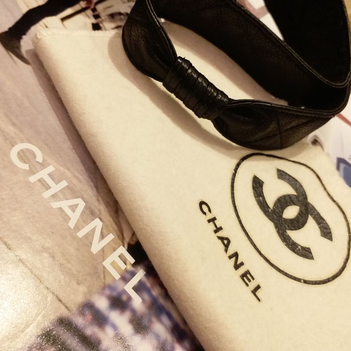 Chanel 荔枝皮黑色復古肩背手提包vintage