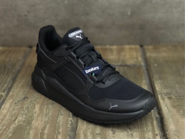 男女 PUMA  Anzarun Grid 網布 皮革 運動 休閒鞋 全黑 368865-01