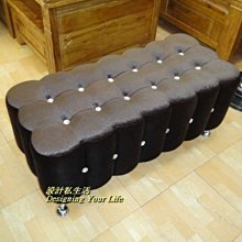 【設計私生活】小精靈黑色絨布水鑽長方凳、床尾椅(部份地區免運費)E系列119W