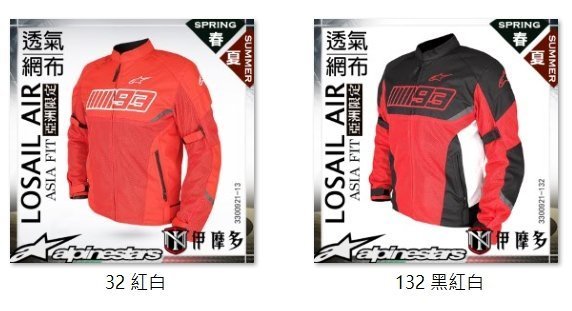 伊摩多※ ALPINESTARS MM93 夏季 防摔衣 透氣網布限量聯名款LOSAIL AIR JACKET黑紅白13