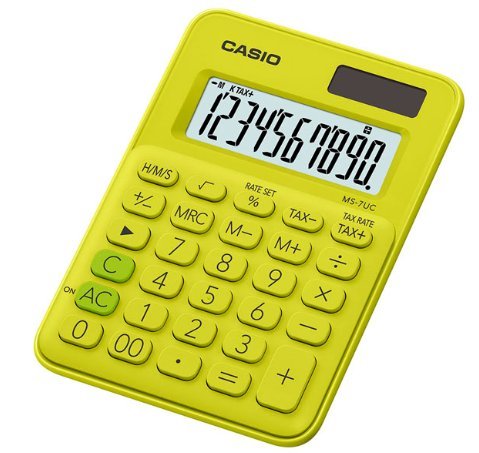 【天龜】 CASIO 時尚甜美 芥末黃馬卡龍計算機 10位數 利潤率計算 稅金計算 MS-7UC YG