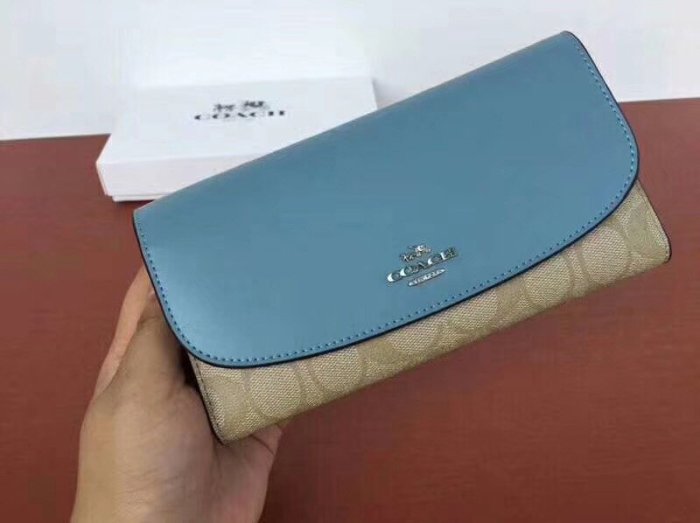 DanDan代購 美國正品 COACH 57319新款  女生三折長夾錢包 多功能萬用夾 六色可選 附購買憑證