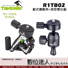 【數位達人】TAKEWAY R1TB02 鉗式運動夾+球型雲台組 / 超輕量手機夾 攜帶型夾具 GoPro Hero7