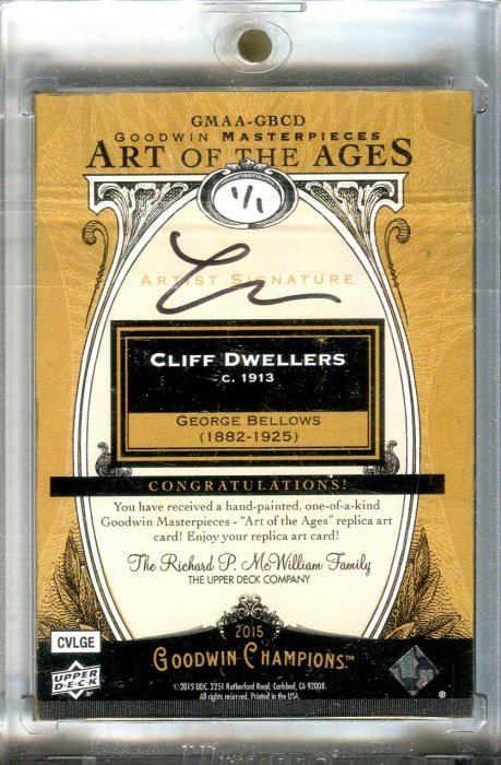2015 UD Goodwin Art Of Ages Georeg Bellows "Cliff Dwellers"