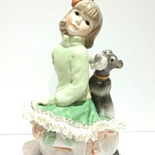 日本商品日本製 【女孩與狗】音樂盒 約18cm高