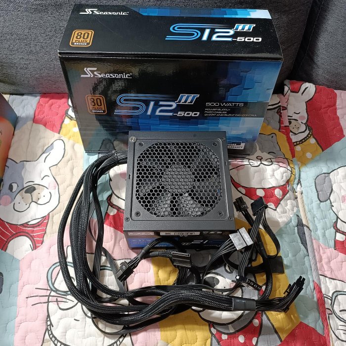 出清中古海韻 Seasonic S12III SSR-500GB3 80Plus銅牌500W電源供應器-功能正常無電源線