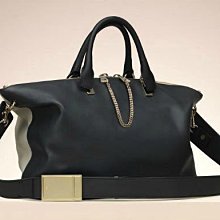 Chloe 3S0169 Baylee Medium two-tone tote 小牛皮中型側背提包 07U 黑/灰