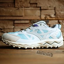 週日結標 Retro CLUB【一元起標】【二手】MIZUNO WAVE MUJIN TL GTX 白藍灰配色 防水慢跑鞋 運動鞋 W24518