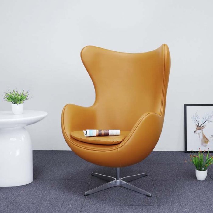定制            北歐設計師蛋型椅子玻璃鋼雞蛋椅蛋殼沙發椅客廳旋轉單人休閑椅子