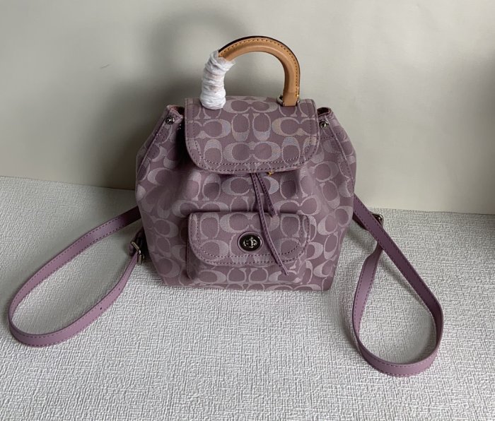 全新 COACH CJ833 美國正品新款經典香布雷丹寧系列女士雙肩包 牛仔皮背包  超低直購