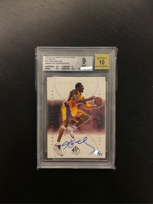 01-02 Ultimate collection buyback早期 Kobe Bryant on card auto BGS9 限量31張