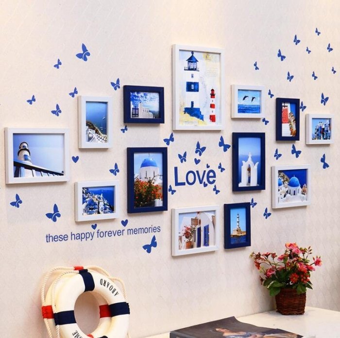 【天天特價】歐式客廳照片牆兒童相片牆創意相框牆挂牆組合送牆貼（主圖款）1