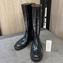 ⭐️ 香榭屋精品店 ⭐️ DOLCE&GABBANA 黑色橡膠金釦 豹紋內裏 長筒雨鞋 雨靴 (XB7623) 未使用商品