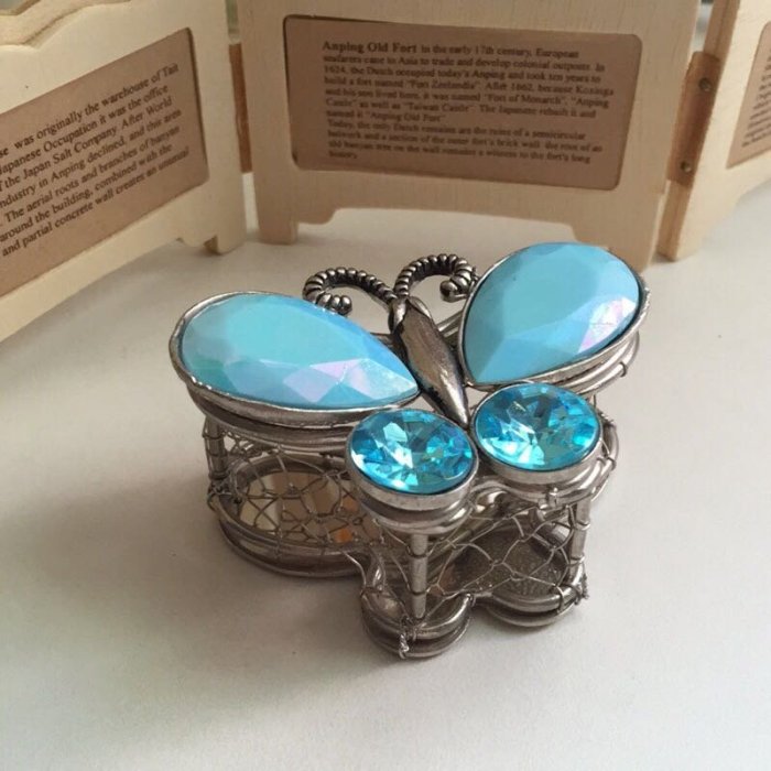 藍色蝴蝶珠寶盒、首飾盒、飾品盒003
