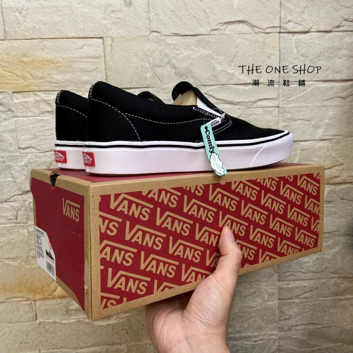 VANS Comfycush Slip On 黑色 黑白 懶人鞋 輕量 止滑 耐磨 帆布鞋 經典 VN0A3WMDVNE