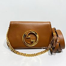 A10421gucci 焦糖色Blondie大雙G下蓋馬鞍手提斜背包/699298(遠麗精品 台北店)