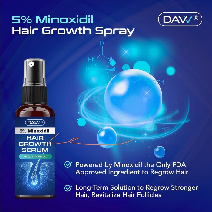 【美國空運】5% Minoxidil 男士 Davv 髮精華液 頭髮濃密 強健 生長 減少斷裂 防止頭髮稀疏和掉髮 60ml
