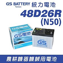 [電池便利店]GS統力 48D26L  48D26R (N50) 總機UPS 農耕機 電池