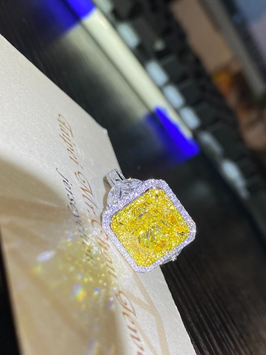 【台北周先生】世界頂級 天然Fancy Yellow正黃鑽 6.52克拉 Even IF 完美無暇 18k鑽戒 送GIA