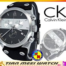 【天美鐘錶店家直營】【下殺↘超低價有保固】全新原廠CK Calvin Klein 三眼計時帆布錶款 K4B371B3