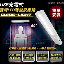 小白的生活工場*USB充電式 智能LED薄型人體感應照明燈 USB-LI-04