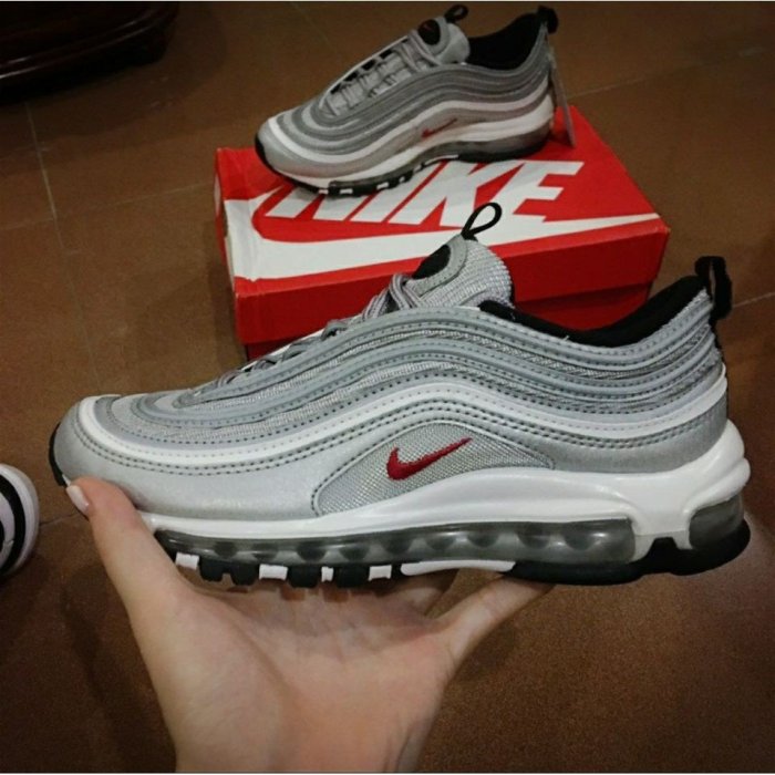 【正品】NIKE AIR MAX 97 OG QS 銀彈 銀色 反光 經典 紅勾884421-001慢跑鞋