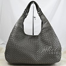 【茱麗葉精品】二手精品《8.5成新》BOTTEGA VENETA 手工編織小羊皮雙把彎月包.深卡其#825 現貨