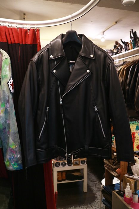 [ Satisfaction ] 日本oversize寬版騎士斜拉鍊羊皮皮衣