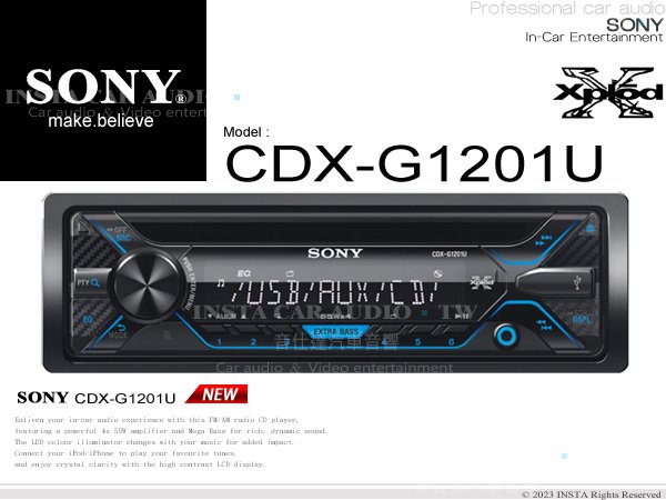 音仕達汽車音響 SONY CDX-G1201U CD/MP3/USB/AUX/Android 音響主機 公司貨