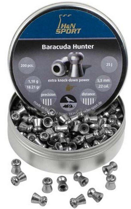 ((( 變色龍 ))) H&N 5.5MM Baracuda Hunter 獵人彈 空氣槍用鉛彈 喇叭彈 德製