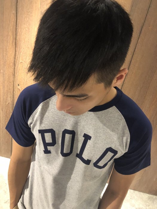 美國百分百【Ralph Lauren】T恤 男款 RL 短袖上衣 T-shirt Polo 深藍 灰色 XS號 F233