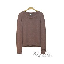 My Closet 二手名牌 Hermes 梅子色 100% Cashmere 圓領 長袖毛衣