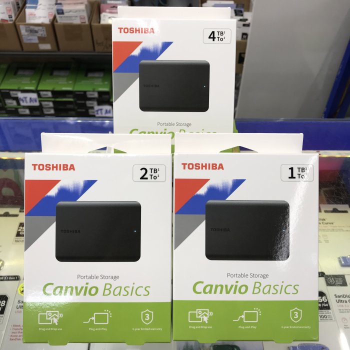 【公司貨】Toshiba 東芝 A5 Canvio Basics 黑靚潮Ⅴ 1TB 1T 2.5吋 外接式硬碟 行動硬碟