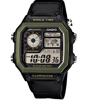 CASIO 時計屋 卡西歐手錶 AE-1200WHB-1B 男錶 數字電子錶 帆布錶帶  防水 AE-1200WHB