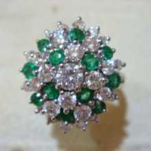 美品設計款高等級鑽石1.39克拉+祖母綠0.67克拉 PT900純白金鑽戒