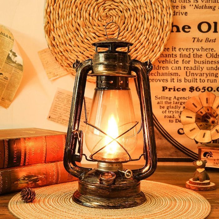 復古懷舊工業風民宿小擺件酒柜煤油燈裝飾品老式物件拍照攝影道具-促銷