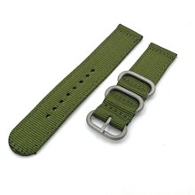 錶帶屋 『快拆錶耳』20mm 22mm 銀鋼圈尼龍錶帶帆布軍綠 黑色錶帶