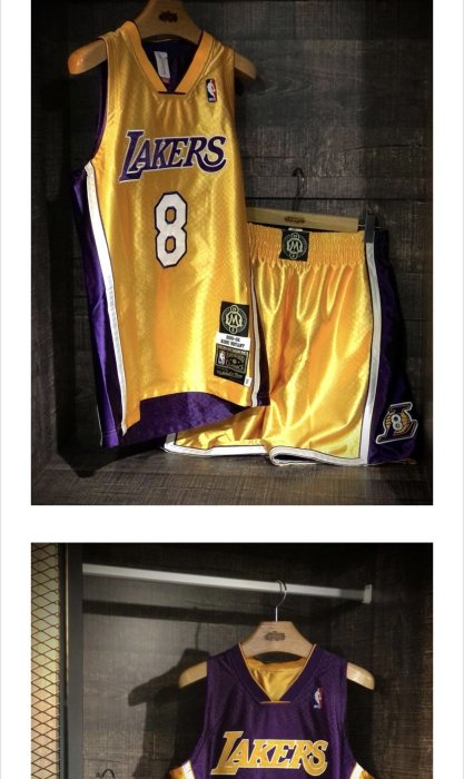 Mitchell & Ness "Kobe Bryant" 籃球名人堂 8/24 雙面紀念 球褲 (雙面穿)