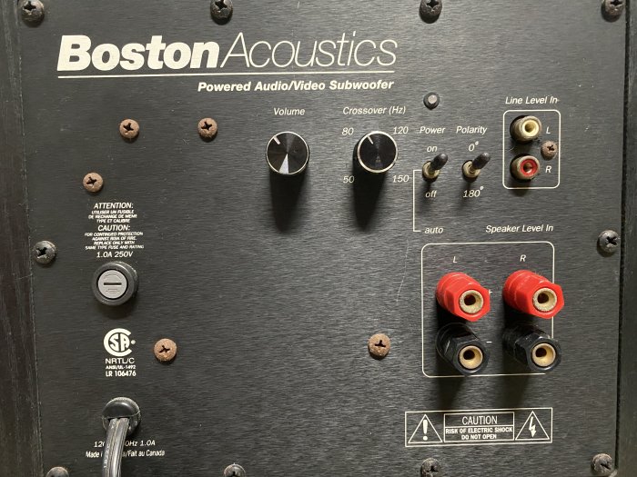 美國 BOSTON CR400  主動式 重低音音響喇叭 家庭劇院 8吋單體 聽音樂看電影的好伴侶 美國製造~