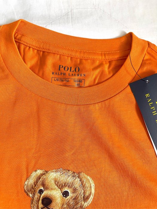 Ralph Laure by polo polo熊膠印圖案 男生短T 青年版 L號 適合65-70公斤穿著 橘色 全新正品 美國購入 現貨在台ㄧ件