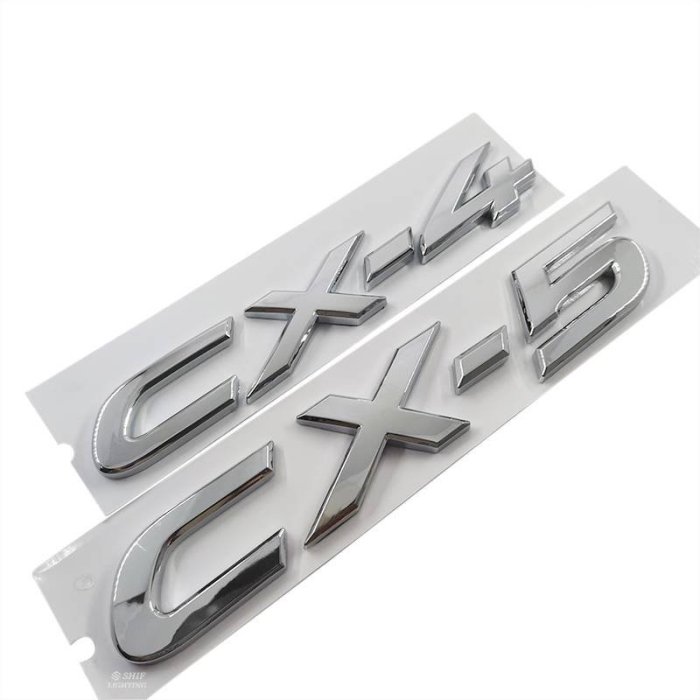 1 X ABS Chrome CX4 CX5 字母徽標汽車自動標誌徽章貼紙馬自達 CX-4 CX-5 貼花更換-飛馬汽車