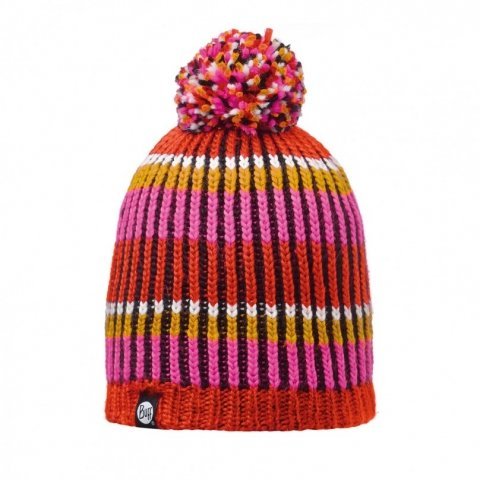 【登山屋】【BUFF】BFL110990-522-10 暖紅橫紋毛球 POLAR 針織帽